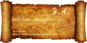 Héber Adolár névjegykártya